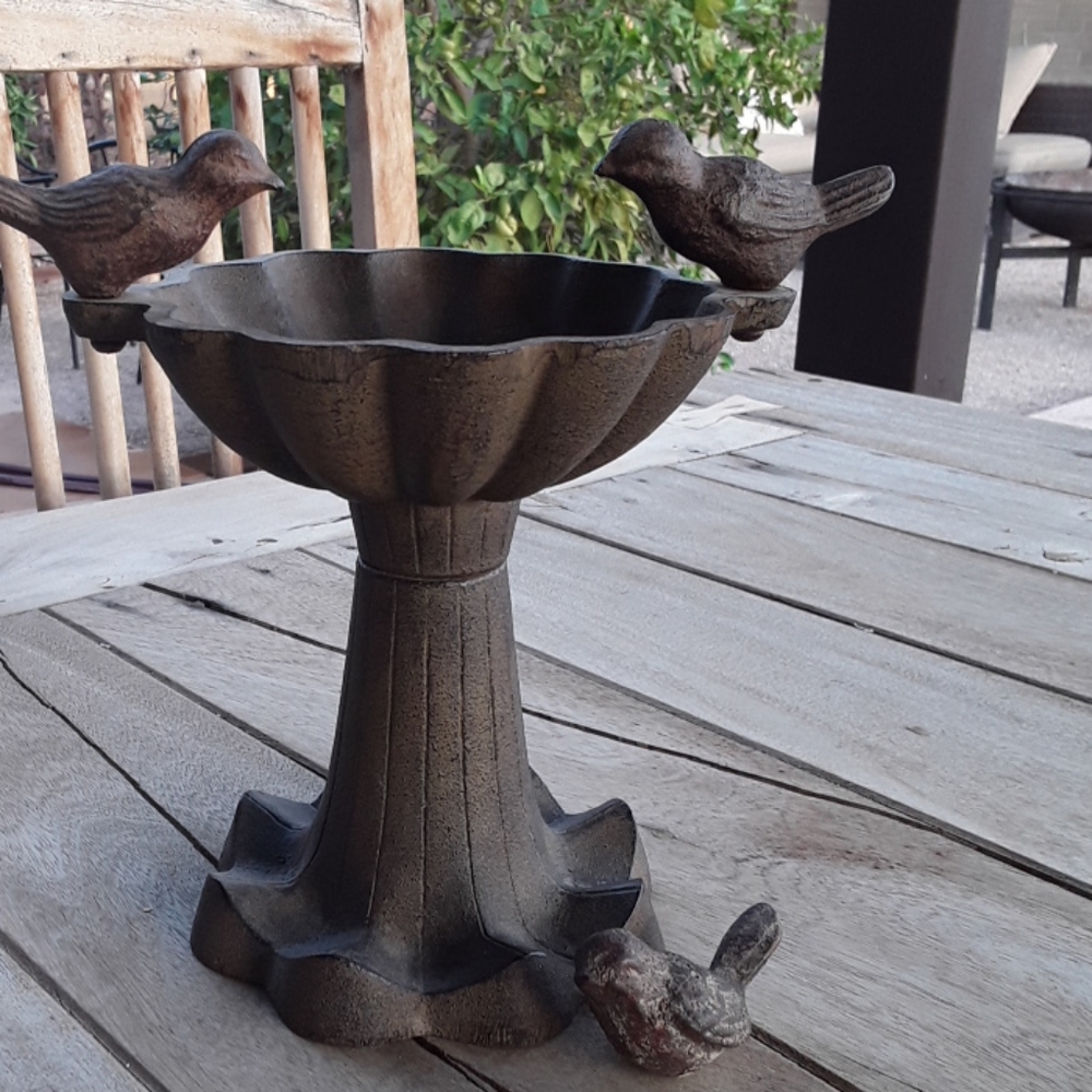 Cast Birdbath Accent Piece